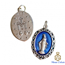Medalla Milagrosa con fondo azul 3 cm